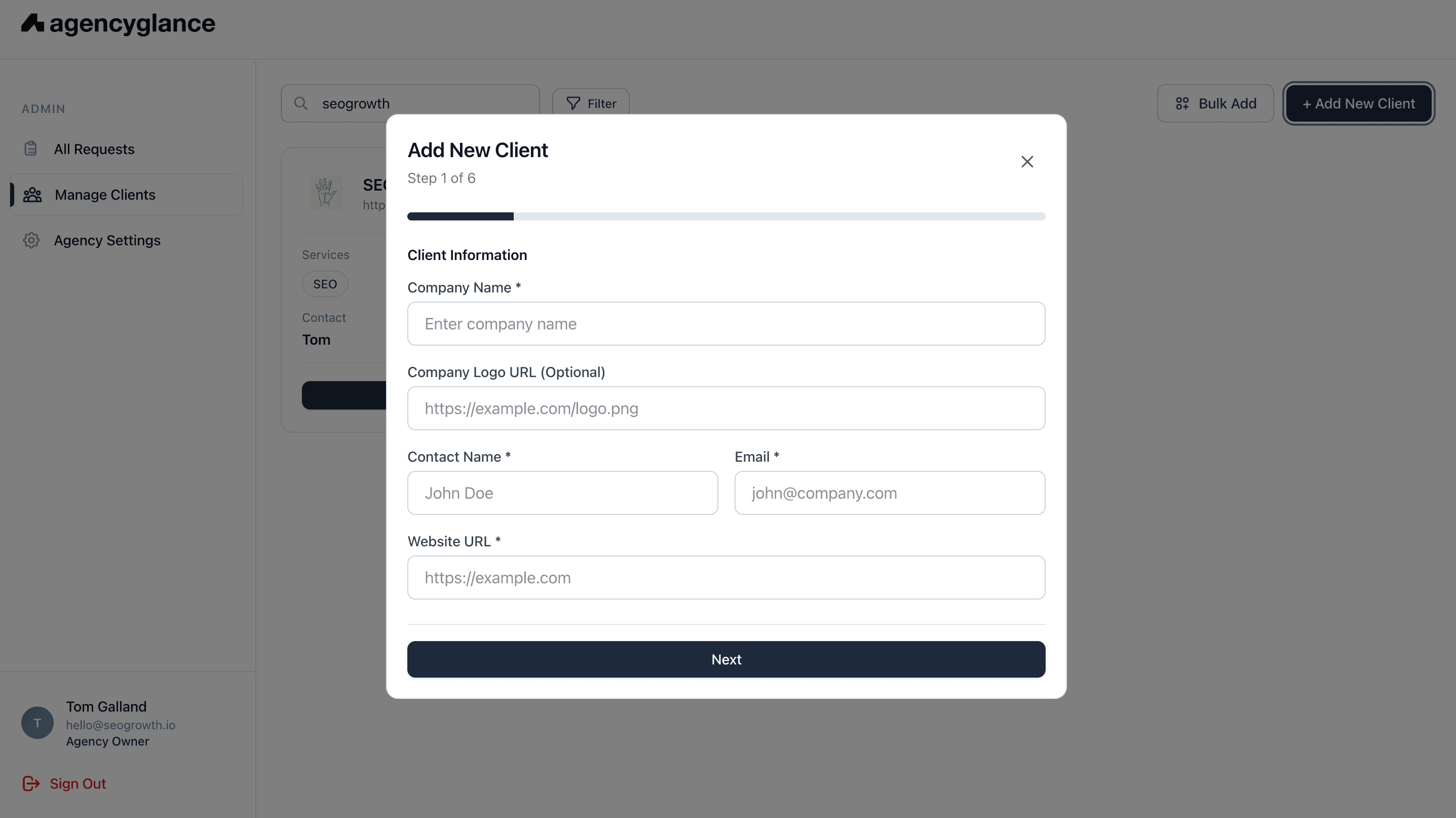One-click client invitation